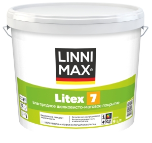 Краска интерьерная моющаяся LINNIMAX Litex 7 белая 9 л Краска интерьерная моющаяся LINNIMAX Litex 7 белая 9 л