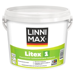 Краска интерьерная моющаяся LINNIMAX Litex 1 белая 2,5 л Краска интерьерная моющаяся LINNIMAX Litex 1 белая 2,5 л
