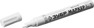 Маркер-краска ЗУБР МК-400 (МК-750) белый, 2 мм круглый, серия Профессионал (12шт/уп)