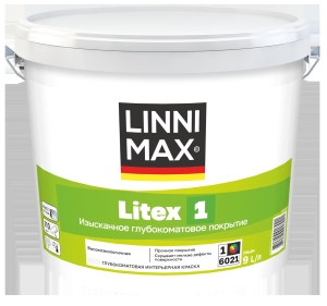 Краска интерьерная моющаяся LINNIMAX Litex 1 белая 9 л Краска интерьерная моющаяся LINNIMAX Litex 1 белая 9 л