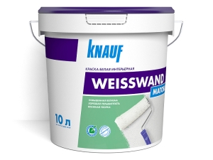 Краска интерьерная моющаяся Knauf WeissWand белая 10 л Краска интерьерная моющаяся Knauf WeissWand белая 10 л