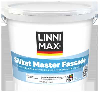 Краска фасадная силикатная LINNIMAX Silikat Master Fassade белая 10 л